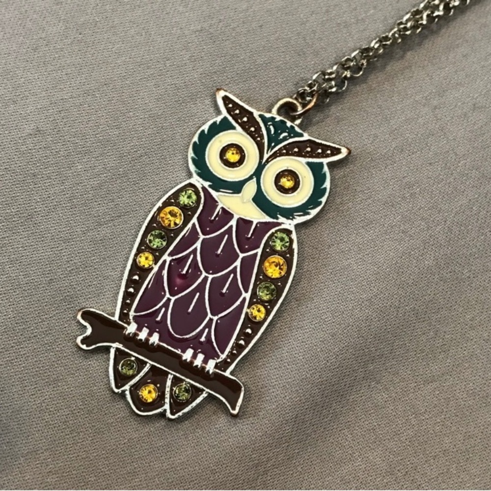 3 for $20 Metal owl necklace with 13" long silver chain NWOT